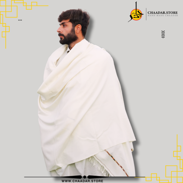 Pure Woolen Shawl for Men | Handmade | White Color