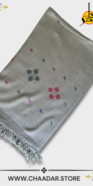 Premium Quality Pure Wool Shawl for female | Handmade | Grey Color From Islampur Swat