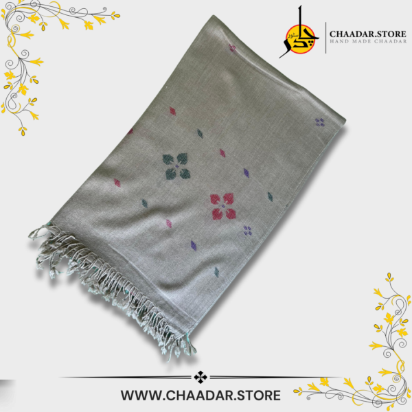 Premium Quality Pure Wool Shawl for female | Handmade | Grey Color From Islampur Swat