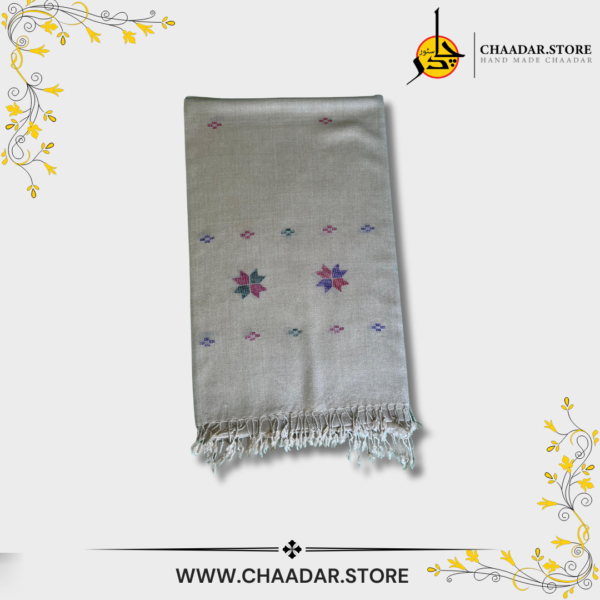 Premium Quality Pure Wool Shawl for female | Handmade | Grey Color From Islampur Swat