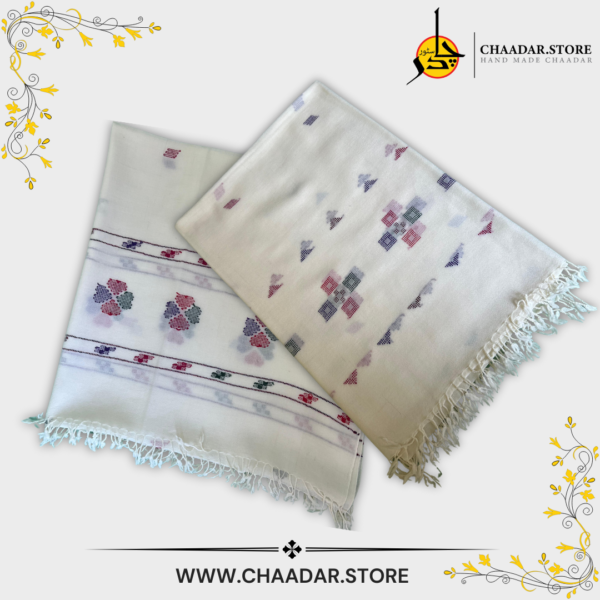 Pure Wool Shawl for female | Handmade | WHITE Color From Islampur Swat