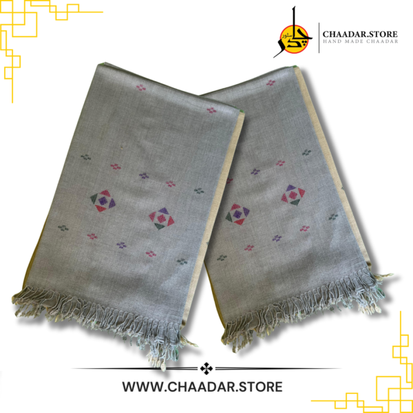 Premium Quality Pure Wool Shawl for female | Handmade | Grey Color From Islampur Swat